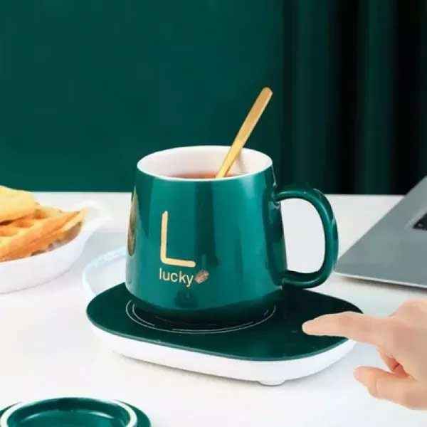 Electric Heated Coffee Mug With Temperature Controlled Pad
