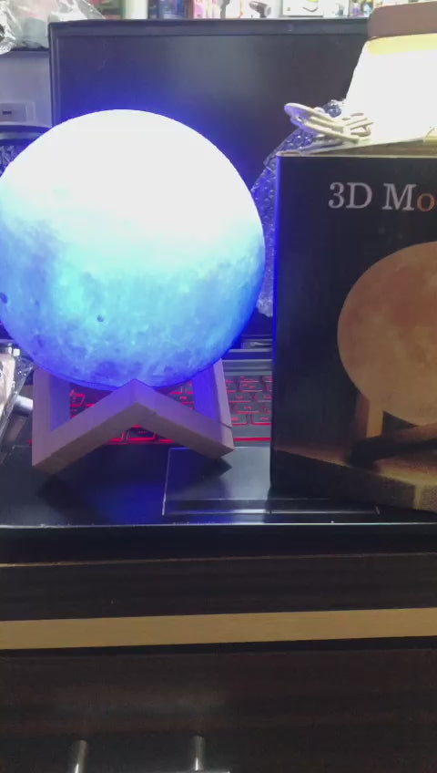 Led Moon 3D Lamp with Battery – 8 Color (15cm)