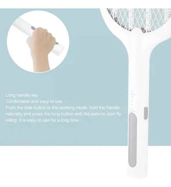 Rechargeable Electric Mosquito Killer Racket 2 In 1 Led Flashlight
