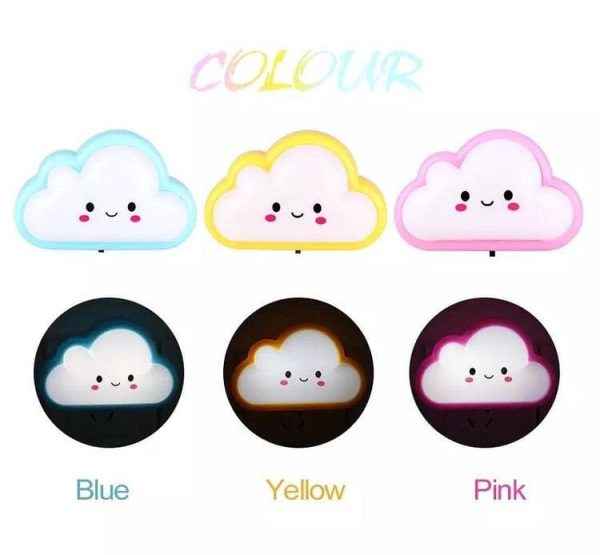 Smiley Cloud Plug-in Led Night Light
